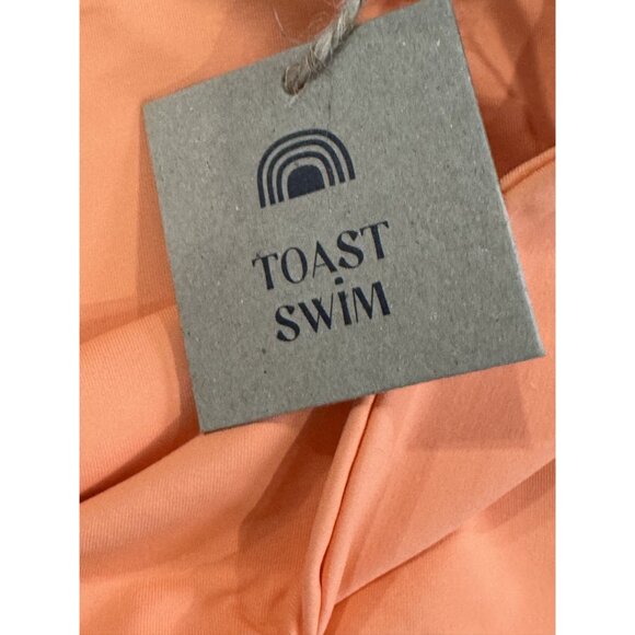 FREE PEOPLE X Toast Swim Women Signature One Shoulder Crop - Top NECTARINE SMALL - Picture 5 of 6